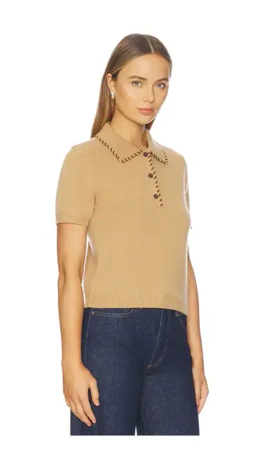 Frame The Leather Stitch Polo Top | Thumbnail 2 Frame The Leather Stitch Polo Top | Thumbnail 2