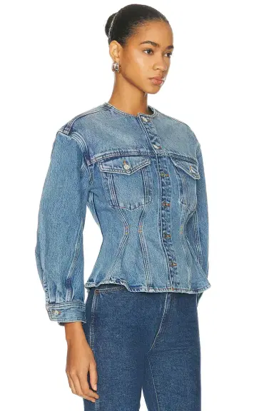 FRAME The Nipped Collarless Jacket | Thumbnail 4 FRAME The Nipped Collarless Jacket | Thumbnail 4