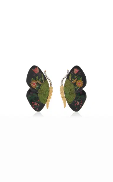Silvia Furmanovich Marquetry Butterfly Earrings | Thumbnail 1 Silvia Furmanovich Marquetry Butterfly Earrings | Thumbnail 1