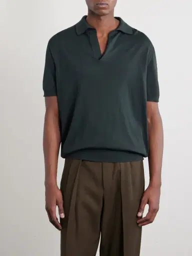Tom Ford Sea Island Cotton and Silk-Blend Polo Shirt - Men | Thumbnail 3 Tom Ford Sea Island Cotton and Silk-Blend Polo Shirt - Men | Thumbnail 3
