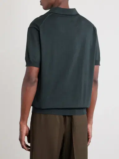 Tom Ford Sea Island Cotton and Silk-Blend Polo Shirt - Men | Thumbnail 4 Tom Ford Sea Island Cotton and Silk-Blend Polo Shirt - Men | Thumbnail 4