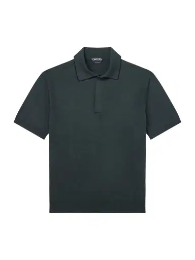Tom Ford Sea Island Cotton and Silk-Blend Polo Shirt - Men | Thumbnail 1 Tom Ford Sea Island Cotton and Silk-Blend Polo Shirt - Men | Thumbnail 1