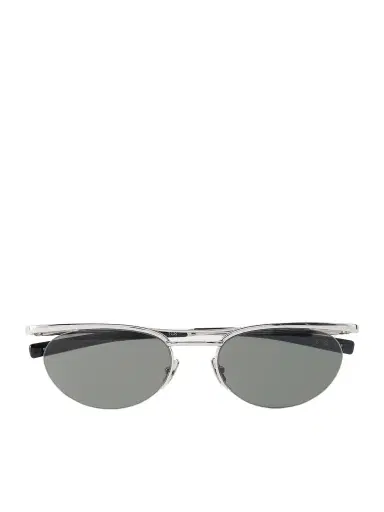 Saint Laurent Oval-Frame Silver-Tone Sunglasses - Men | Thumbnail 1 Saint Laurent Oval-Frame Silver-Tone Sunglasses - Men | Thumbnail 1