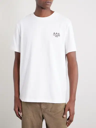 A.P.C. Logo-Embroidered Cotton-Jersey T-Shirt - Men | Thumbnail 3 A.P.C. Logo-Embroidered Cotton-Jersey T-Shirt - Men | Thumbnail 3