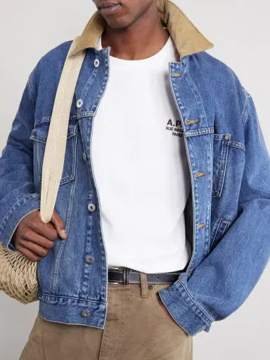A.P.C. Logo-Embroidered Cotton-Jersey T-Shirt - Men | Thumbnail 5 A.P.C. Logo-Embroidered Cotton-Jersey T-Shirt - Men | Thumbnail 5