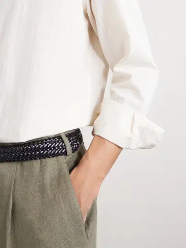 Lardini Striped Cotton-Poplin Shirt - Men | Thumbnail 5 Lardini Striped Cotton-Poplin Shirt - Men | Thumbnail 5