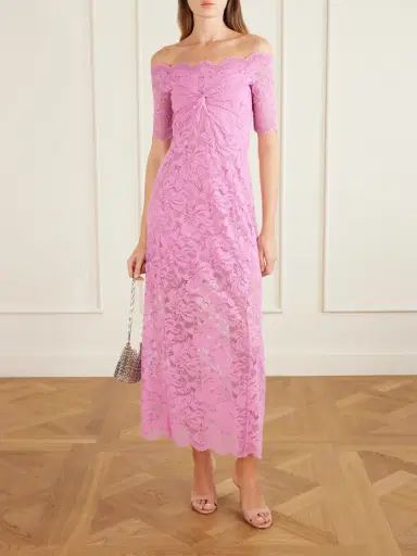 Rabanne Off-the-shoulder Scalloped Lace Midi Dress | Thumbnail 2 Rabanne Off-the-shoulder Scalloped Lace Midi Dress | Thumbnail 2