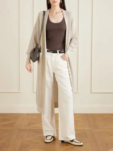Brunello Cucinelli Metallic Open-knit Cotton-blend Cardigan | Thumbnail 2 Brunello Cucinelli Metallic Open-knit Cotton-blend Cardigan | Thumbnail 2