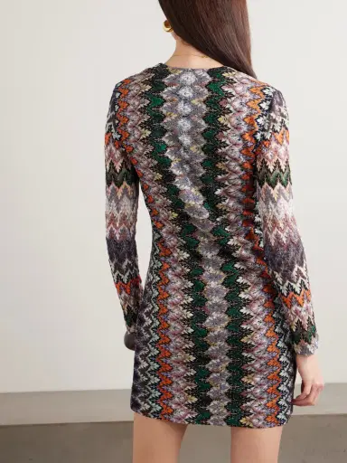 Missoni Striped Metallic Crochet-knit Mini Dress | Thumbnail 3 Missoni Striped Metallic Crochet-knit Mini Dress | Thumbnail 3