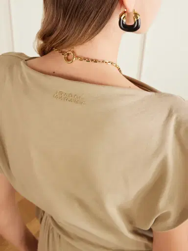 Isabel Marant Marielle Draped Cotton Mini Dress | Thumbnail 4 Isabel Marant Marielle Draped Cotton Mini Dress | Thumbnail 4