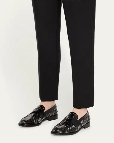 Prada Spazzolato Leather Studded Loafers | Thumbnail 2 Prada Spazzolato Leather Studded Loafers | Thumbnail 2