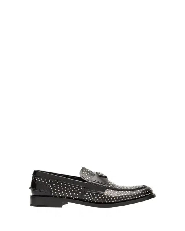 Spazzolato Leather Studded Loafers Spazzolato Leather Studded Loafers