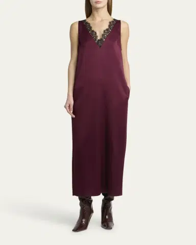 Stella McCartney Lace-Trimmed Satin Slip Dress | Thumbnail 2 Stella McCartney Lace-Trimmed Satin Slip Dress | Thumbnail 2