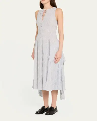 Loewe Striped Keyhole Tie-Front Dress | Thumbnail 4 Loewe Striped Keyhole Tie-Front Dress | Thumbnail 4