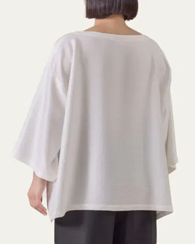 Eskandar 3/4-Sleeve Shimmer Silk Top | Thumbnail 3 Eskandar 3/4-Sleeve Shimmer Silk Top | Thumbnail 3