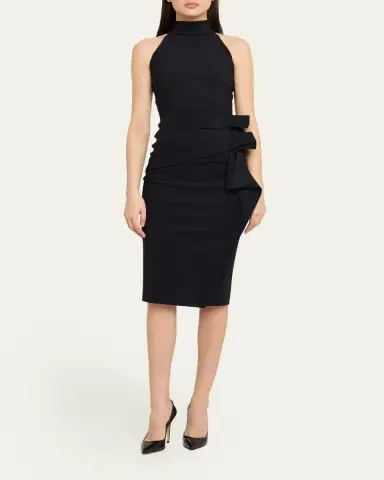 Chiara Boni La Petite Robe Sleeveless Halter Ruched Dress | Thumbnail 6 Chiara Boni La Petite Robe Sleeveless Halter Ruched Dress | Thumbnail 6