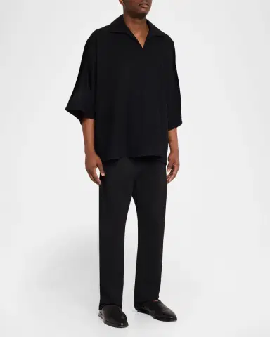 Fear of God Men's Virgin Wool Relaxed-Fit Polo Shirt | Thumbnail 2 Fear of God Men's Virgin Wool Relaxed-Fit Polo Shirt | Thumbnail 2