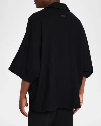 Fear of God Men's Virgin Wool Relaxed-Fit Polo Shirt | Thumbnail 3 Fear of God Men's Virgin Wool Relaxed-Fit Polo Shirt | Thumbnail 3