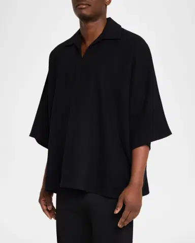Fear of God Men's Virgin Wool Relaxed-Fit Polo Shirt | Thumbnail 4 Fear of God Men's Virgin Wool Relaxed-Fit Polo Shirt | Thumbnail 4