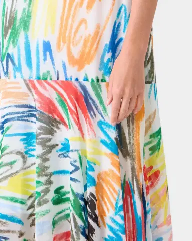 Akris punto Scribble-Print Dropped-Waist Maxi Dress | Thumbnail 5 Akris punto Scribble-Print Dropped-Waist Maxi Dress | Thumbnail 5