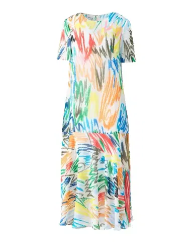 Akris punto Scribble-Print Dropped-Waist Maxi Dress | Thumbnail 1 Akris punto Scribble-Print Dropped-Waist Maxi Dress | Thumbnail 1