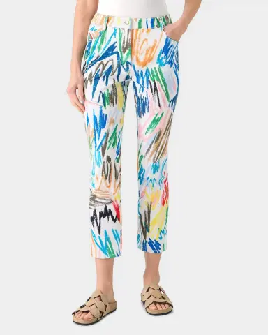 Akris punto Maru Scribble-Print Cropped Slim-Fit Pants | Thumbnail 2 Akris punto Maru Scribble-Print Cropped Slim-Fit Pants | Thumbnail 2