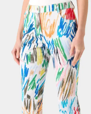 Akris punto Maru Scribble-Print Cropped Slim-Fit Pants | Thumbnail 5 Akris punto Maru Scribble-Print Cropped Slim-Fit Pants | Thumbnail 5