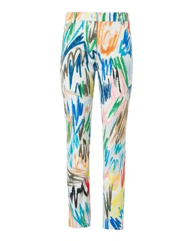 Akris punto Maru Scribble-Print Cropped Slim-Fit Pants | Thumbnail 1 Akris punto Maru Scribble-Print Cropped Slim-Fit Pants | Thumbnail 1