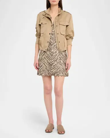 Brunello Cucinelli Chevron Embroidered Sequin Mini Dress | Thumbnail 2 Brunello Cucinelli Chevron Embroidered Sequin Mini Dress | Thumbnail 2