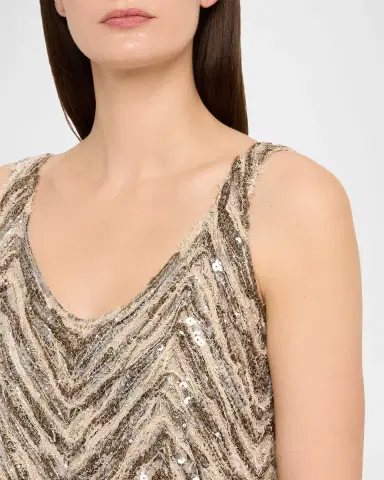 Brunello Cucinelli Chevron Embroidered Sequin Mini Dress | Thumbnail 5 Brunello Cucinelli Chevron Embroidered Sequin Mini Dress | Thumbnail 5