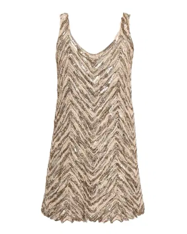 Brunello Cucinelli Chevron Embroidered Sequin Mini Dress | Thumbnail 1 Brunello Cucinelli Chevron Embroidered Sequin Mini Dress | Thumbnail 1