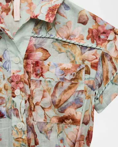 Zimmermann Girl 's Awaken Floral-Print Romper, Size 1-12 | Thumbnail 3 Zimmermann Girl 's Awaken Floral-Print Romper, Size 1-12 | Thumbnail 3