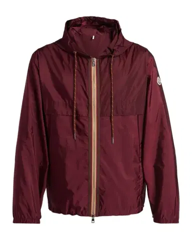Moncler Men's Nidge Grosgrain-Trim Nylon Hooded Full-Zip Jacket | Thumbnail 1 Moncler Men's Nidge Grosgrain-Trim Nylon Hooded Full-Zip Jacket | Thumbnail 1