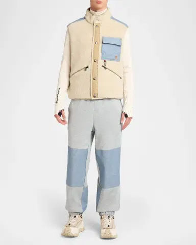 Moncler Men's Teddy & Denim Utility Vest | Thumbnail 2 Moncler Men's Teddy & Denim Utility Vest | Thumbnail 2