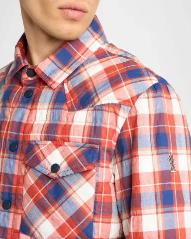 Moncler Men's Quilted Plaid Snap-Front Western Shirt | Thumbnail 5 Moncler Men's Quilted Plaid Snap-Front Western Shirt | Thumbnail 5