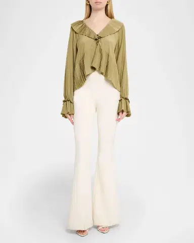 Ramy Brook Jacklyn Pleated Ruffle-Trim Blouse | Thumbnail 2 Ramy Brook Jacklyn Pleated Ruffle-Trim Blouse | Thumbnail 2