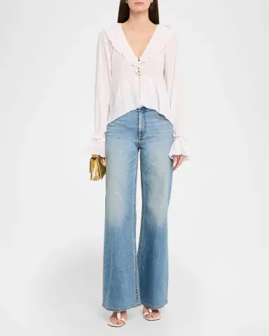 Ramy Brook Jacklyn Pleated Ruffle-Trim Blouse | Thumbnail 6 Ramy Brook Jacklyn Pleated Ruffle-Trim Blouse | Thumbnail 6