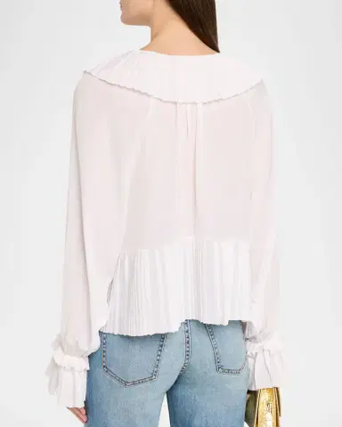 Ramy Brook Jacklyn Pleated Ruffle-Trim Blouse | Thumbnail 7 Ramy Brook Jacklyn Pleated Ruffle-Trim Blouse | Thumbnail 7