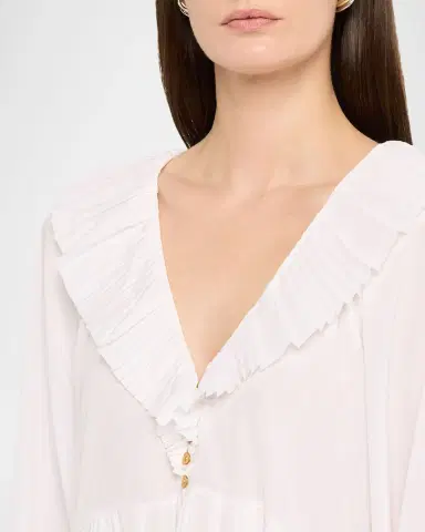 Ramy Brook Jacklyn Pleated Ruffle-Trim Blouse | Thumbnail 9 Ramy Brook Jacklyn Pleated Ruffle-Trim Blouse | Thumbnail 9