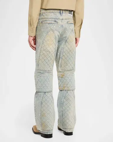 Who Decides War Men's Studded Moto Denim Jeans | Thumbnail 3 Who Decides War Men's Studded Moto Denim Jeans | Thumbnail 3