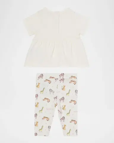 Moncler Girl's Cotton T-Shirt & Animal-Print Leggings Set | Thumbnail 2 Moncler Girl's Cotton T-Shirt & Animal-Print Leggings Set | Thumbnail 2