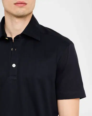 Kiton Men's Cotton Knit Polo Shirt | Thumbnail 5 Kiton Men's Cotton Knit Polo Shirt | Thumbnail 5