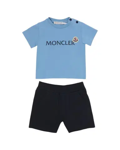 Moncler Boy 's Logo-Print T-Shirt & Shorts Set, Size 3M-3 | Thumbnail 1 Moncler Boy 's Logo-Print T-Shirt & Shorts Set, Size 3M-3 | Thumbnail 1