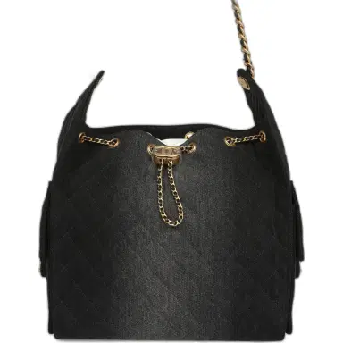 Chanel Chanel Medium 25 Hobo Bag Black Washed Denim Antique Gold Hardware | Thumbnail 1 Chanel Chanel Medium 25 Hobo Bag Black Washed Denim Antique Gold Hardware | Thumbnail 1