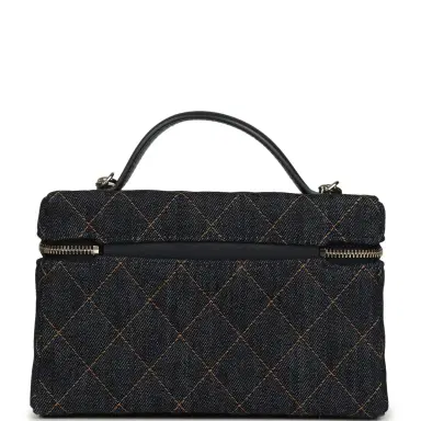 Chanel Chanel Top Handle Long Vanity Case with Chain Dark Blue Denim Light Gold Hardware | Thumbnail 5 Chanel Chanel Top Handle Long Vanity Case with Chain Dark Blue Denim Light Gold Hardware | Thumbnail 5