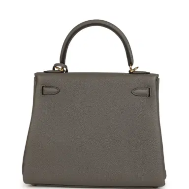 HERMÈS Hermes Kelly Retourne 25 Etain Togo Gold Hardware | Thumbnail 4 HERMÈS Hermes Kelly Retourne 25 Etain Togo Gold Hardware | Thumbnail 4