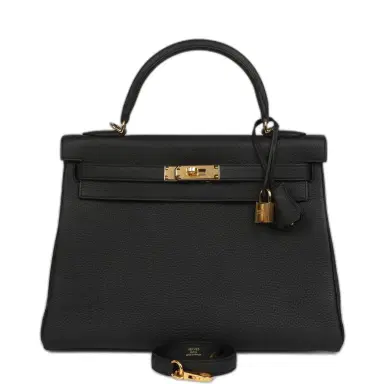 HERMÈS Hermes Kelly Retourne 32 Black Togo Gold Hardware | Thumbnail 1 HERMÈS Hermes Kelly Retourne 32 Black Togo Gold Hardware | Thumbnail 1