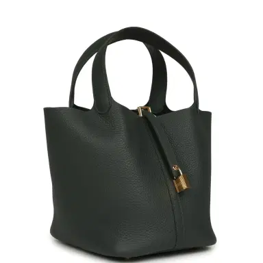 HERMÈS Hermes Picotin Lock 22 Vert Mangrove Clemence Gold Hardware | Thumbnail 2 HERMÈS Hermes Picotin Lock 22 Vert Mangrove Clemence Gold Hardware | Thumbnail 2