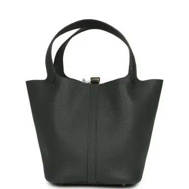 HERMÈS Hermes Picotin Lock 22 Vert Mangrove Clemence Gold Hardware | Thumbnail 4 HERMÈS Hermes Picotin Lock 22 Vert Mangrove Clemence Gold Hardware | Thumbnail 4