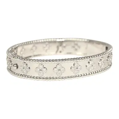Van Cleef & Arpels Van Cleef & Arpels Small Perlee Diamond Bracelet 18K White Gold Hardware & Diamonds | Thumbnail 2 Van Cleef & Arpels Van Cleef & Arpels Small Perlee Diamond Bracelet 18K White Gold Hardware & Diamonds | Thumbnail 2